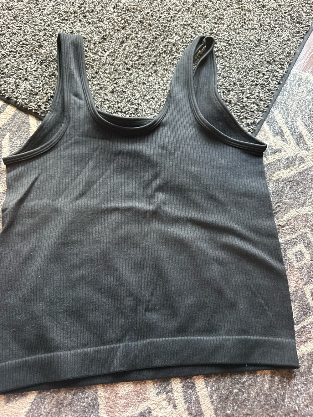 Women's Ribbed Tank Top - Black